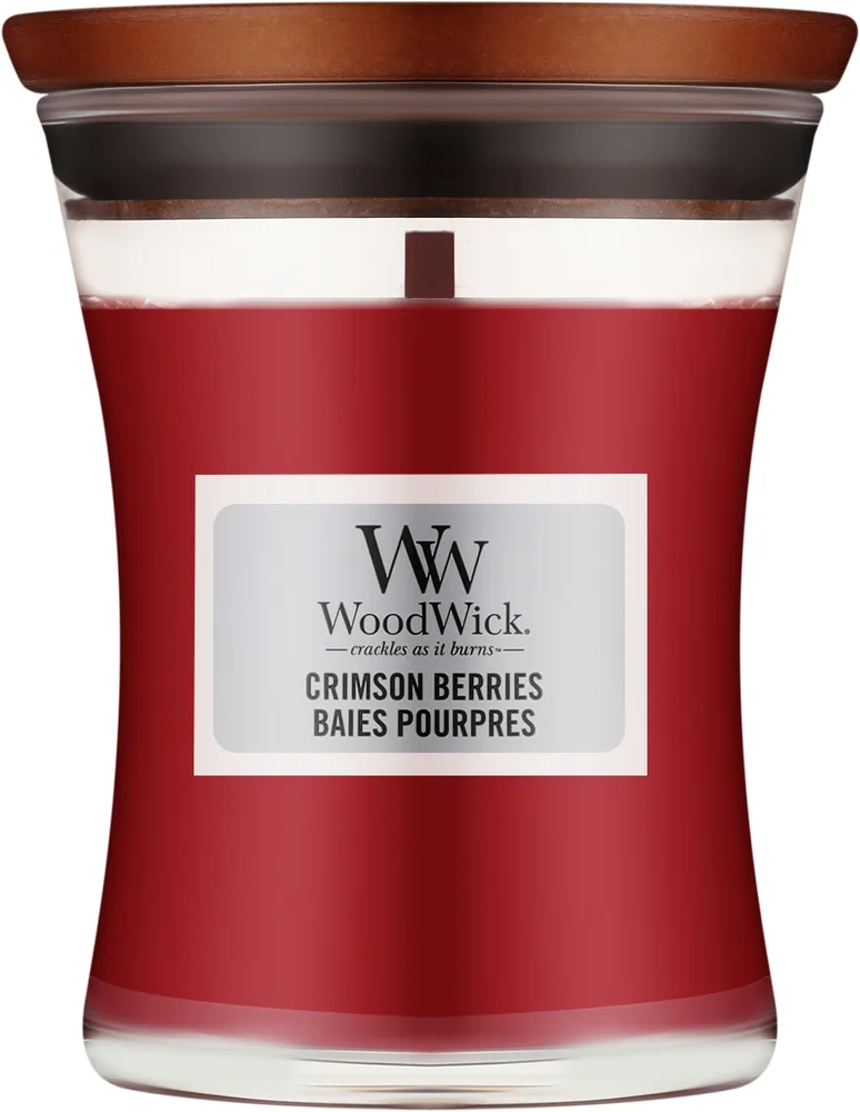 WoodWick WoodWick Hourglass Candle Crimson Berries - Ароматическая свеча в стекле Hourglass Crimson Berries, 85 г