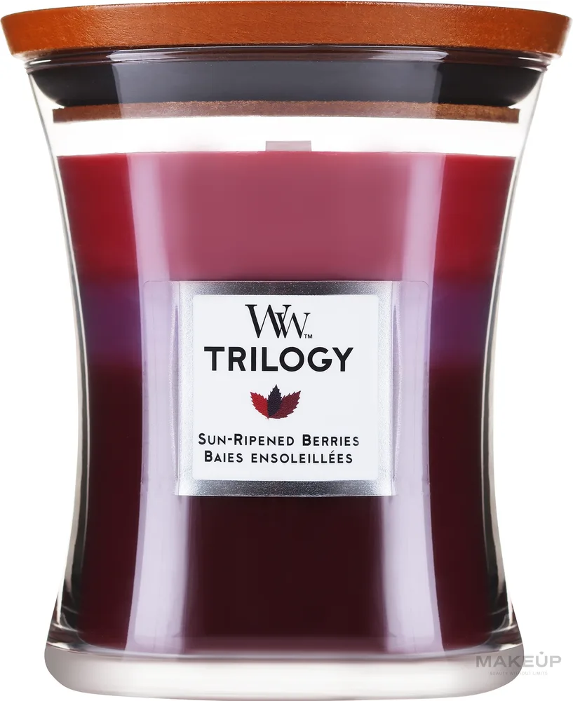WoodWick WoodWick Hourglass Trilogy Candle Sun Ripened Berries - Свеча в стекле Hourglass Trilogy Sun Ripened Berries, 453 г