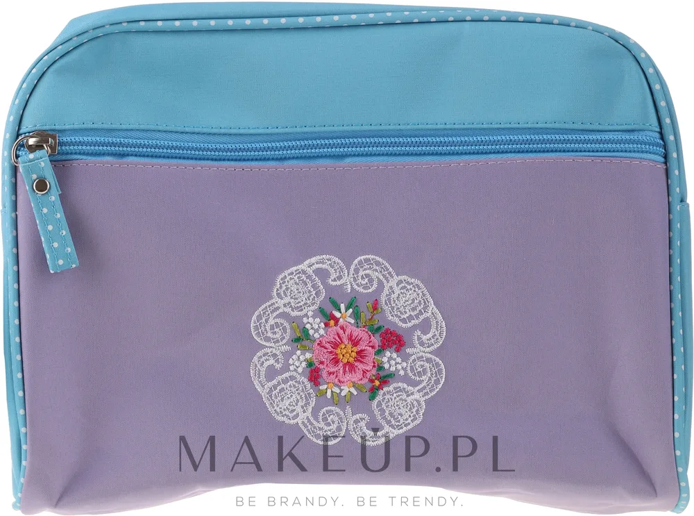 Косметичка Top Choice Mandala 98161 с вышивкой, фиолетово-синяя