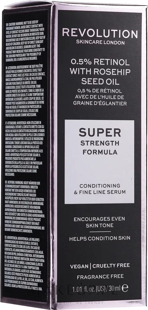 Сыворотка для лица Revolution Skincare Retinol 0,5% с ретинолом маслом шиповника и виноградных косточек 30 мл