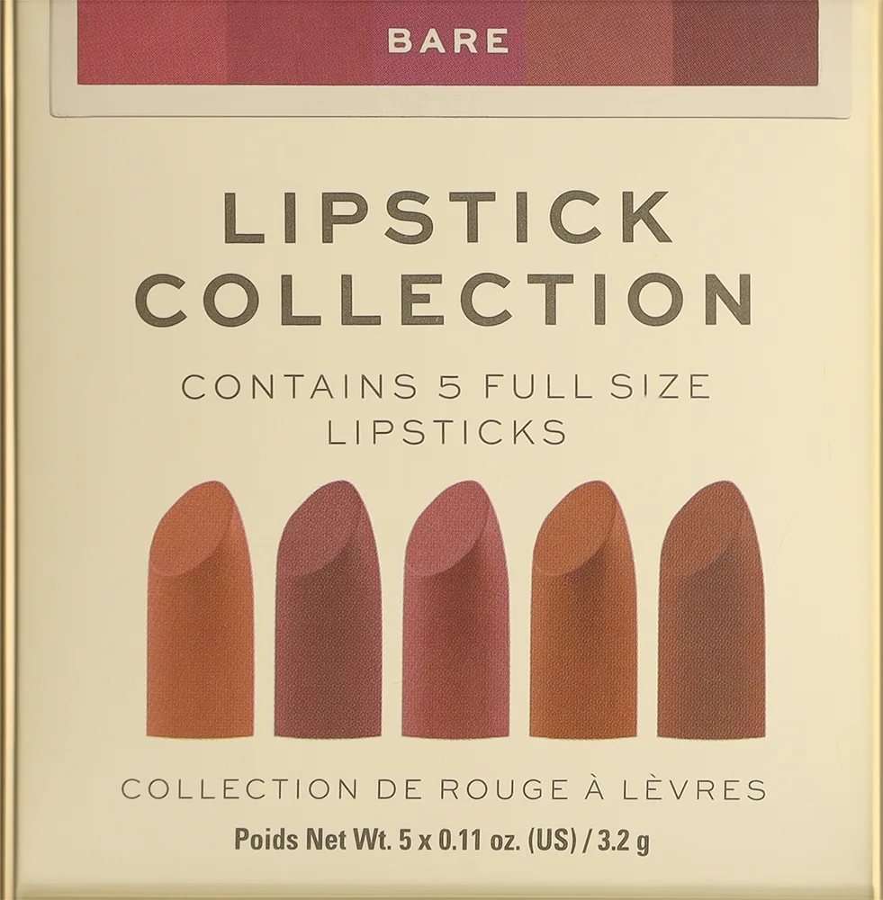 Набор помад Revolution Pro Lipstick Collection Bare пять нюдовых оттенков 5x3,2 г