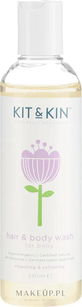Органический гель 2 в 1 для тела и волос для детей Kit & Kin Body And Hair Wash, 250 мл