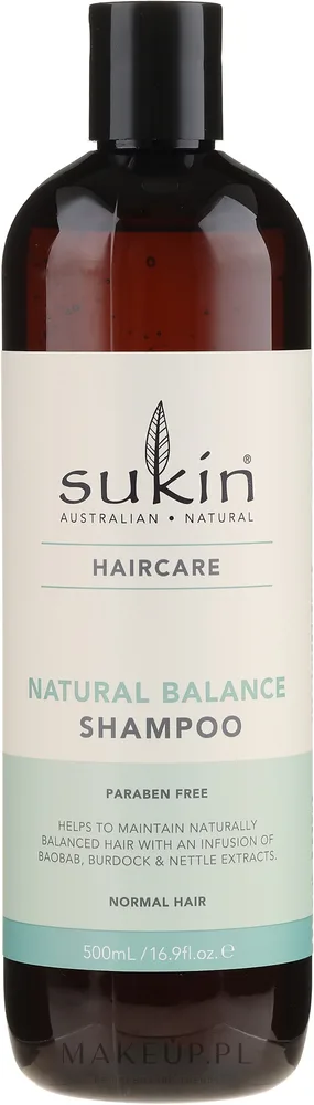 Шампунь Sukin Natural Balance балансирующий для нормальных волос, с лопухом и баобабом, 500 мл