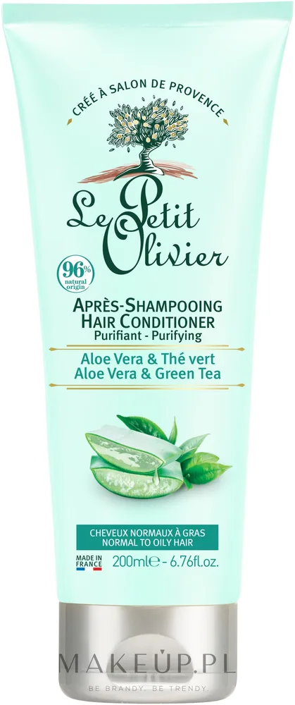 Очищающий кондиционер для нормальных и жирных волос Le Petit Olivier Aloe Vera & Green Tea Hair Conditioner, 200 мл