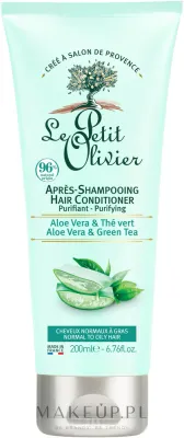 Очищающий кондиционер для нормальных и жирных волос Le Petit Olivier Aloe Vera & Green Tea Hair Conditioner, 200 мл