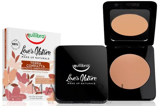 Компактная бронзирующая пудра Equilibra Love's Nature Compact Bronzing Powder, 8.5 г, оттенок 01 - Intense Matte