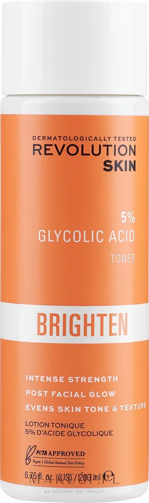 Очищающий тоник Revolution Skincare с 5% гликолевой кислотой и имбирём, 200 мл