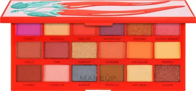 Палетка теней для век I Heart Revolution Tasty Palette Chilli 18 оттенков