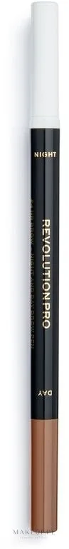 Карандаш для бровей Makeup Revolution Pro 24hr Day/Night Brow Pen 2 в 1, с двумя наконечниками, 1,6 мл, оттенок Warm Brown
