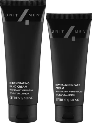 Набор для мужчин Unit4Men Citrus & Musk крем для лица и рук с маслом ши и манго 50+75 мл