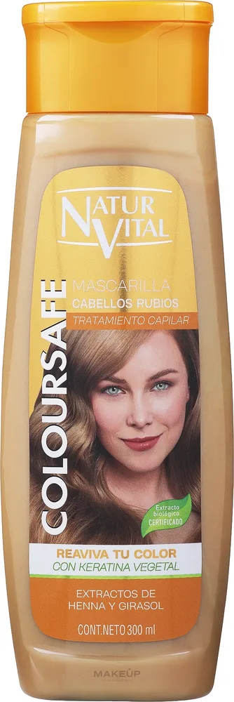 Маска для волос Natur Vital Coloursafe Henna Blonde для светлых окрашенных волос, хна и зародыши пшеницы, защита цвета, 300 мл