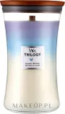 WoodWick Woodwick Hourglass Trilogy Candle Calming Retreat - Ароматическая свеча ВудВик Hourglass Trilogy Calming Retreat, 275 г — фото 1