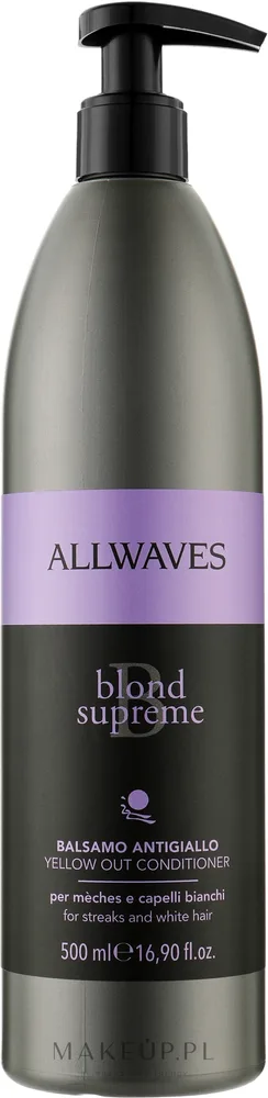 Кондиционер для светлых волос против жёлтых оттенков Allwaves Yellow Stop Conditioner, 500 мл