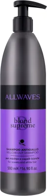 Шампунь Allwaves Blond Supreme Yellow Out нейтрализующий жёлтый оттенок волос 500 мл