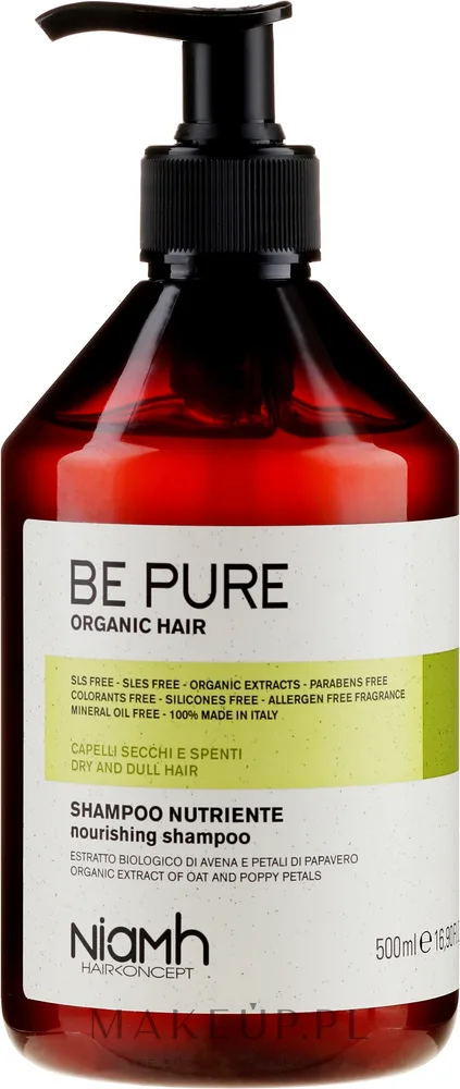 Питательный шампунь Niamh Hairconcept Be Pure для сухих и безжизненных волос с овсом 1000 мл