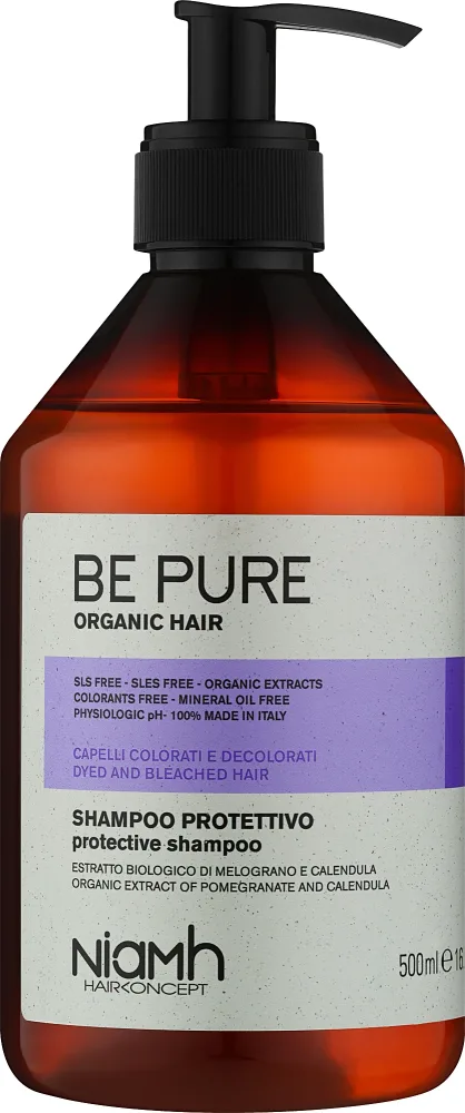 Защитный шампунь Niamh Hairconcept Be Pure для окрашенных волос с экстрактом граната