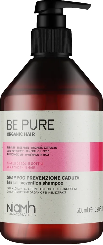 Шампунь против выпадения волос Niamh Hairconcept Be Pure с куркумой и фенхелем 500 мл
