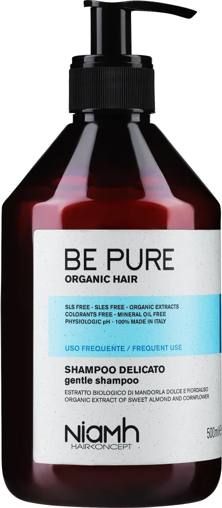 Мягкий шампунь Niamh Hairconcept Be Pure для частого использования с миндалём и васильком