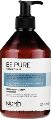 Niamh Hairconcept Niamh Hairconcept Be Pure Detox Mask - Маска для волос Niamh Be Pure Detox для жирных волос, детокс, алоэ и морковь, очищение и свежесть кожи головы