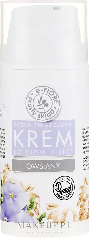 E-Fiore крем для рук и ног овсяный питательный для сухой и поврежденной кожи 100 мл