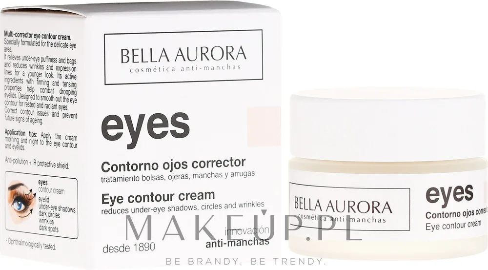 Крем для кожи вокруг глаз Bella Aurora Eye Contour Cream для зрелой кожи, от 40 лет, против отёчности и тёмных кругов, 15 мл