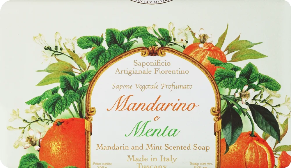 Мыло кусковое Saponificio Artigianale Fiorentino Tangerine & Mint мандарин и мята, 250 г