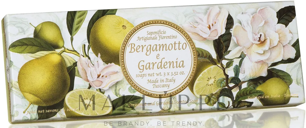 Набор мыла Saponificio Artigianale Fiorentino Bergamot & Gardenia бергамот и гардения, 3 x 100 г