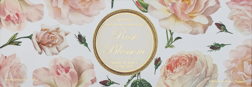 Набор мыла Saponificio Artigianale Fiorentino Rose Blossom роза, 3 x 100 г