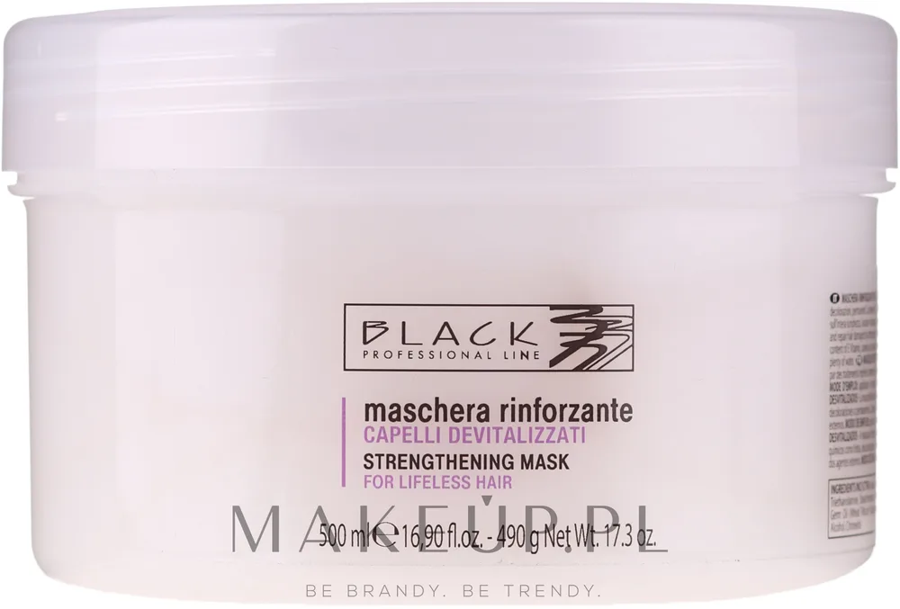 Black Professional Line Black Professional Line Strengthening Hair Mask - Маска для волос Black Professional Strengthening укрепляющая, для сухих и ослабленных волос, масло зародышей пшеницы, блеск, 500 мл