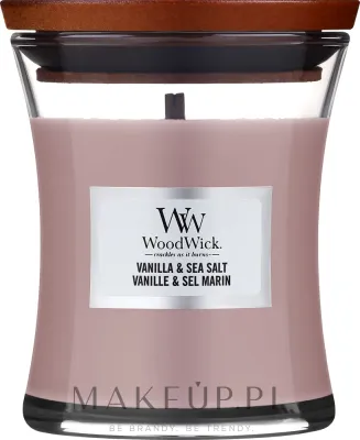WoodWick Woodwick Sea Salt & Vanilla Scented Candle - Ароматическая свеча ВудВик Sea Salt & Vanilla, 85 г и