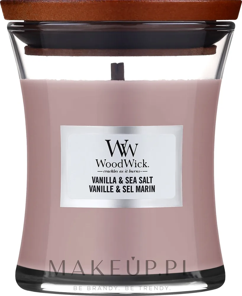 WoodWick Woodwick Sea Salt & Vanilla Scented Candle - Ароматическая свеча ВудВик Sea Salt & Vanilla, 85 г и