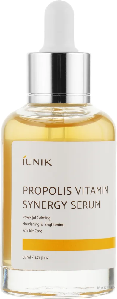 Сыворотка для лица iUNIK Propolis Vitamin Synergy с 70% прополиса облепихой центеллой и ниацинамидом 50 мл