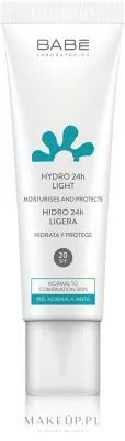 Крем для лица увлажняющий лёгкий Babe Laboratorios Hydro 24h Light SPF 20, 50 мл