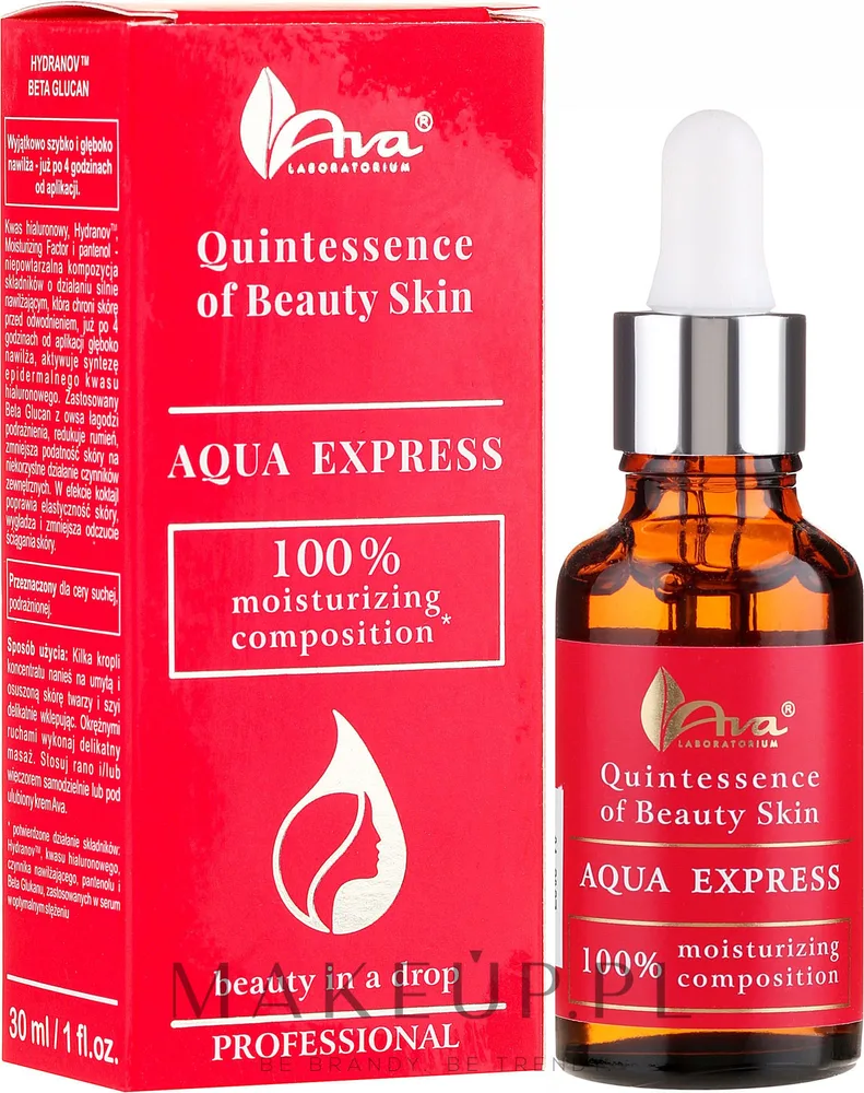 Сыворотка для лица AVA Laboratorium Aqua Express увлажняющая с гиалуроновой кислотой бета-глюканом и пантенолом 30 мл