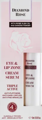 Крем-сыворотка для области вокруг глаз и губ BioFresh Diamond Rose с гиалуроновой кислотой розовой водой и пептидом 15 мл