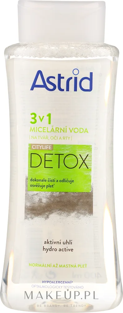Astrid CityLife Detox 3in1 мицеллярная вода с углём для нормальной и жирной кожи 400 мл