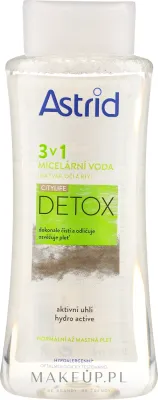 Astrid CityLife Detox 3in1 мицеллярная вода с углём для нормальной и жирной кожи 400 мл