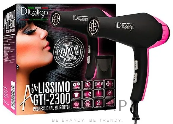 Фен для волос Iditalian Airlissimo GTI 2300 Rosa 2300 Вт компактный розовый