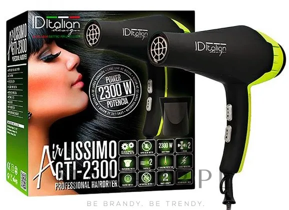 Фен для волос Iditalian Airlissimo GTI 2300 Verde 2300 Вт компактный зеленый