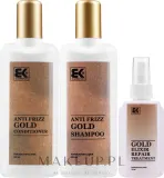 Набор для волос Brazil Keratin Anti Frizz Gold шампунь кондиционер и эликсир с арганой 300+300+100 мл — фото 2