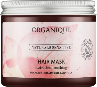 Маска для волос Organique Naturals Sensitive деликатная укрепляющая, зародыши пшеницы, дрожжи и гиалуроновая кислота, 200 мл