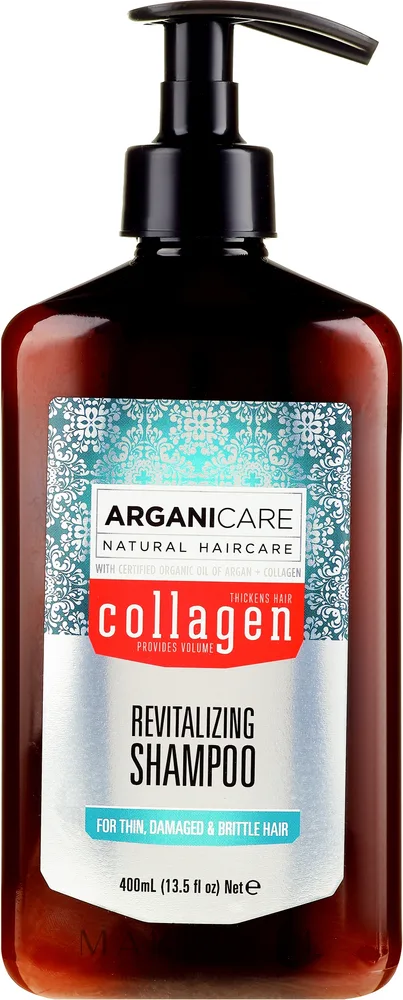 Ревитализирующий шампунь Arganicare Collagen для ослабленных волос с коллагеном