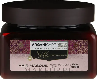 Маска для волос Arganicare Silk с протеинами шёлка, аргановое масло и кератин, для окрашенных повреждённых волос