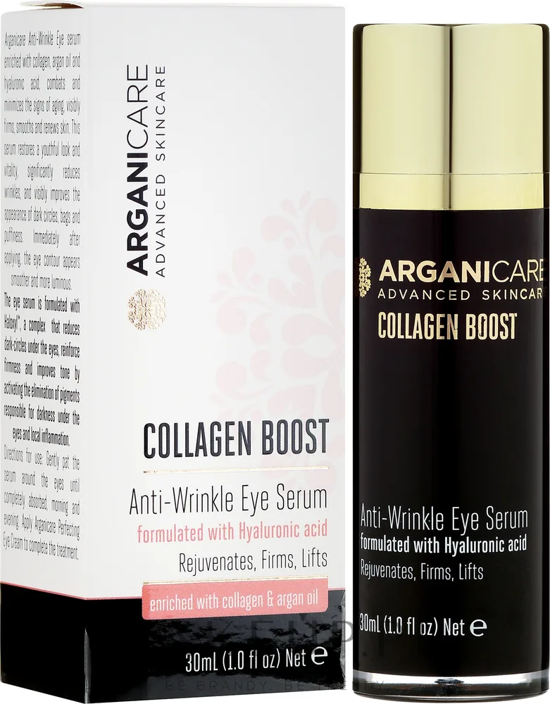 Сыворотка для области вокруг глаз Arganicare Collagen Boost с коллагеном глицерином и силиконовой основой для зрелой кожи 30 мл
