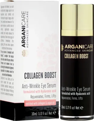 Сыворотка для области вокруг глаз Arganicare Collagen Boost с коллагеном глицерином и силиконовой основой для зрелой кожи 30 мл