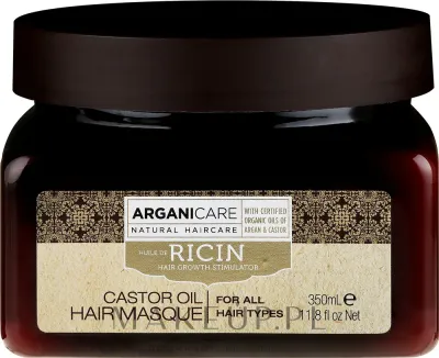 Маска для волос Arganicare Castor Oil укрепляющая, для тонких волос, касторовое масло и зелёный чай, объём и плотность, 350 мл