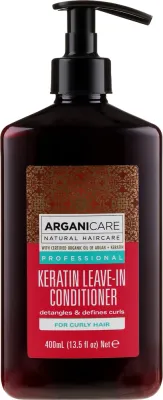 Несмываемый кератиновый кондиционер для вьющихся волос Arganicare Keratin Leave-in Conditioner, 400 мл