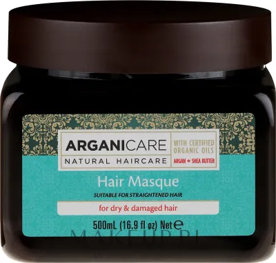 Маска для волос Arganicare Shea Butter для сухих и повреждённых волос, масло ши, аргановое и миндальное масло, витамин E, 500 мл