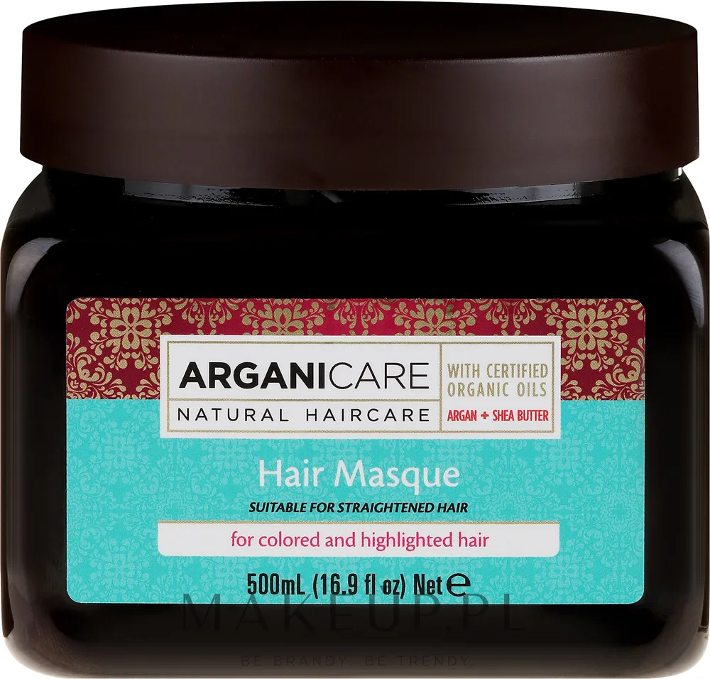 Маска для волос Arganicare Shea Butter Argan для окрашенных и осветлённых волос, масло ши, арган и ромашка, защита цвета, 500 мл