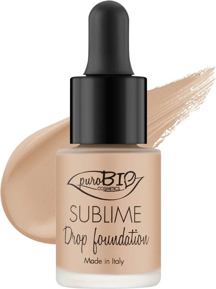 Тональный флюид PuroBio Cosmetics Sublime Drop ухаживающий SPF 10, 19 г, оттенок 00